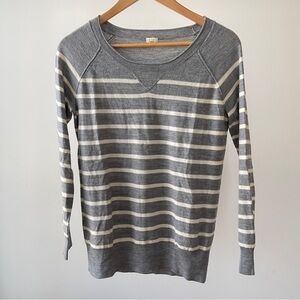 J. Crew Gray stripped merino wool top Size S